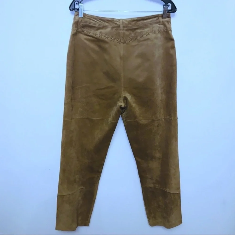 EUC 100% Leather Vintage Jones New York Lace Up Suede Leather Pants